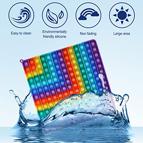 Multiplication Game Table pop and Digital Addition Tables 12x12 Multiplication Table Math Toys, Yadisheng Rainbow Dimple Toys Math Operations it Multiplication Chart Board - size: 20cm Right Angle Rainbow