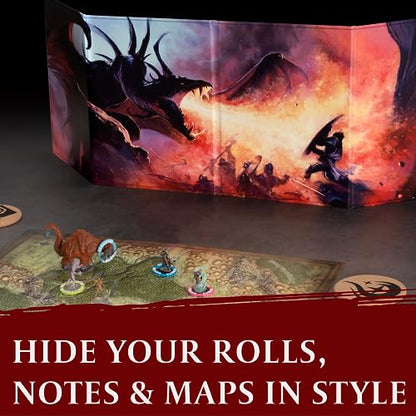 DND DM Screen 5e - D&D Dungeon Master Screen Full Color Print with Customizable Inserts - Dungeons and Dragons GM / Game Master Accessories Gift for Man or Woman. Hide Your Dice Rolls, Maps & Books.