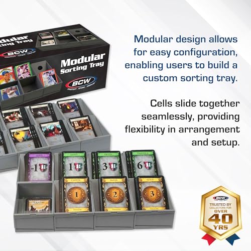 BCW Modular Card Sorting Tray - 2ct | Customizable Display and Storage Grid TCG Sorting Tray | Ideal for Sports Cards, Magic the Gathering, Pokémon, and More - style: 12 Cells