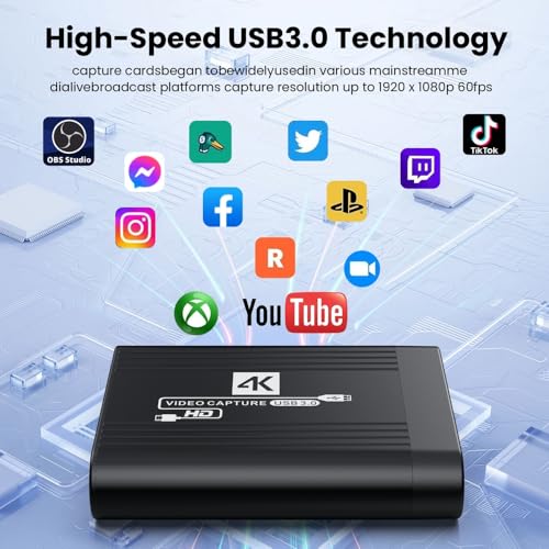 CY HDMI Capture Card 4K Video Live Streaming USB Data for Camera Game Set-Top Box Recording Computer DVD