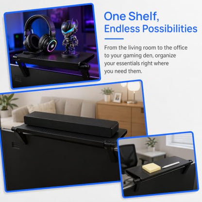 11.5 Inch Adjustable Screen Top Shelf Organizer for TV Computer Monitor Flat Screen, TV Mount Top Shelf Used to Place Soundbar Cable Box Speakers Apple TV Play-Station Camera Frames Remote - size: 11.5