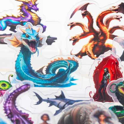 iPEAU|DND Miniatures Coastal Swamp & Underwater Campaign Dungeons and Dragons Starter Set Minis for D&D 5E Pathfinder Flat Acrylic Figures TTRPG Tabletop RPG Games Accessories Gift for DM - style: 2d-mini-CoastalA