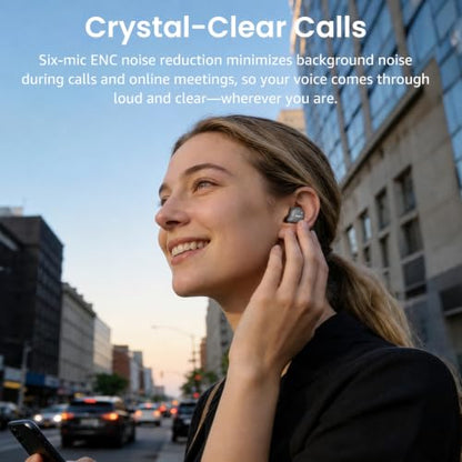 TOZO NC9 Hybrid Active Noise Cancelling Wireless Earbuds, 60H, LED Display | 6 Mic ENC Clear Calls, Deep Bass Sound, IPX8 Waterproof, in Ear Bluetooth 5.3 Headphones,32 EQs via APP, Comfort Fit Ear Buds - color: Gray