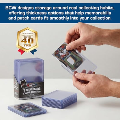 BCW 108 PT. Thick Card Topload Holder - Pack of 1 | Durable Rigid PVC Toploader | Toploaders for Memorabilia, Jersey, Patch, and Relic Cards - color: 108 Pt. / 2.75 Mm