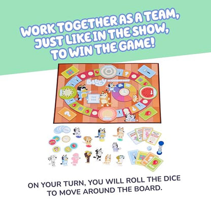 Bluey Scavenger Hunt Board Game, Cooperative Play with 4 Exclusive Mini-Figures, Indoor Games for Kids Ages 5+, Fun Toy Token Collecting Game | Collect 12 toy tokens as a team with Bluey, Bingo, Bandit & Chilli minis; family game for kids ages 3+ - style: