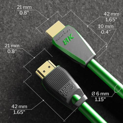 8K HDMI Cable, Certified Ultra Edition for Maximum Performance – 9ft (48G, Ultra High Speed HDMI 2.1, 10K, 8K@60Hz & 4K@144Hz, Gaming PC/PS5/Xbox, HDMI Certificate, Green) – CableDirect