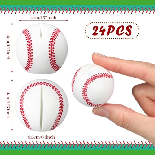 Leinuosen 24 Pcs Resin Baseball Base Centerpieces Place Card Holder Baseball Shaped Table Number Holder Name Place Photo Stand for Sports Events Wedding Party - style: Baseball