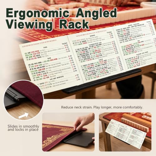 Mahjong Card Holder for Table, Under Mat Slide in Stand Angled Viewing Rack Foldable 3D Printed Space Saving Accessory for American Mahjong Mat (C - 06) - color: C - 06