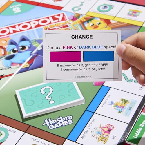 Monopoly Junior Board Game (2026 Edition) | 2 Games in 1 for Younger Kids, 2-Sided Board | Ages 4+ | 2-4 Players | 20 Mins. | Gifts for Preschoolers