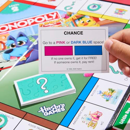 Monopoly Junior Board Game (2026 Edition) | 2 Games in 1 for Younger Kids, 2-Sided Board | Ages 4+ | 2-4 Players | 20 Mins. | Gifts for Preschoolers