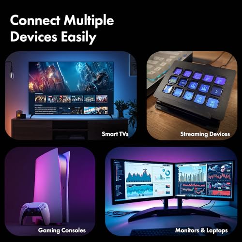 LED HDMI Cable V2.1 with Ethernet,8k@60Hz,4K@120Hz UHD Resolution,3.3 Feet Braided, 48 Gbps Transfer Ultra high Speed,HDR/HDR10/Dolby Vision,Dolby Atmos and DTS:X,Compatible with HDMI Devices - color: Black, size: 3.3 Feet