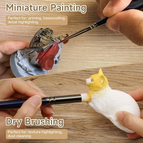 22pc Miniature Paint Brushes & Brush Case, Model Paint Brushes & Drybrush | Paintbrushes For Acrylic Paint, Brush Case, Miniature Brushes, Dry Brush Set, Paint By Numbers Brushes, Model Paintbrush Set