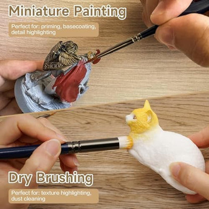 22pc Miniature Paint Brushes & Brush Case, Model Paint Brushes & Drybrush | Paintbrushes For Acrylic Paint, Brush Case, Miniature Brushes, Dry Brush Set, Paint By Numbers Brushes, Model Paintbrush Set