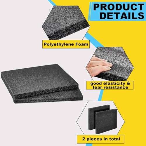 Hoolerry 2 Pcs Customizable Polyethylene Foam Packing Inserts for Cases Thick Polyethylene Cuttable Foam Sheet for Tool Box, Camera, Crafts, Storage and Crafts (12" X 10" X 1.5",Black) - size: 12" X 10" X 1.5"