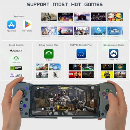 Joso Phone Controller for iPhone/Android Support Phone Case, Mobile Gaming Controller with Ergonomic Design - Wireless Gamepad for Cloud Gaming & PS Remote Play - color: Grey