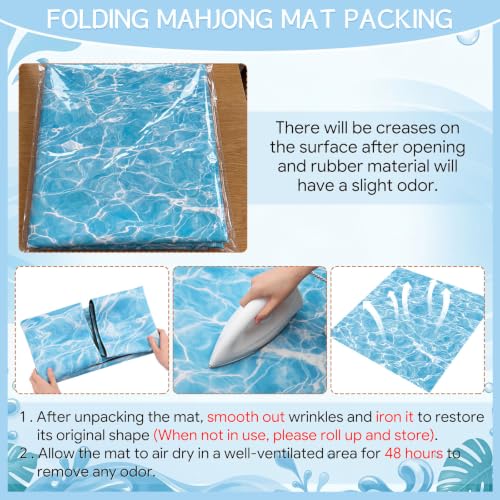 Drydiet Mahjong Mat for Table 31.5 x 31.5 Inch American Mahjong Mat with Carrying Bag, Non-Slip Noise Reduction Table Item for Family Poker Domino Board Game Night & Party Use(Pool Themed) - style: Pool Themed