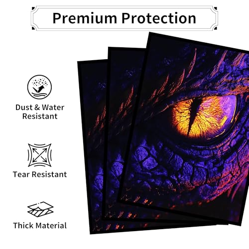 MTG Card Sleeves, Ultra Clear Front & Matte Finish Back, 100 Count Standard Size Matte Art Sleeve for Magic The Gathering - color: Dragon's Eye