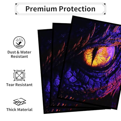 MTG Card Sleeves, Ultra Clear Front & Matte Finish Back, 100 Count Standard Size Matte Art Sleeve for Magic The Gathering - color: Dragon's Eye
