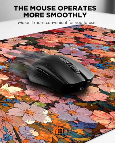 Mouse Pad, Desk Mat, 31.5x11.8in Large Mousepad, Blossoms | Desk Pad with Stitched Edge & Rubber Non-Slip Bottom, Gaming Mouse Pad, Extended Mousepad for Home, Office - color: Blossoms