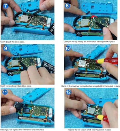 2pcs Replacement Hall Effect Joystick for Nintendo Switch/Switch OLED Model/Switch Lite Joy-Con Controller, Thumb Stick Analog Drift Repair Kit Y1.5 / +1.5 Screwdriver/Pry Fix Tools