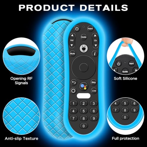 Silicone Case for TiVo Stream 4K Remote, Anti-Slip Shockproof Protective Cover for TiVo Stream Remote Controller Sleeve Protector Skin (Glow Blue) - color: Glow Blue