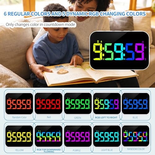 Digital Timer for Classroom, Pomodoro & Kitchen, Rechargeable Magnetic Countdown Timer with Large LED Display, Loud Alarm, 3 Volume Levels, Vibration Mode & 3 Brightness Settings - style: Regular Version