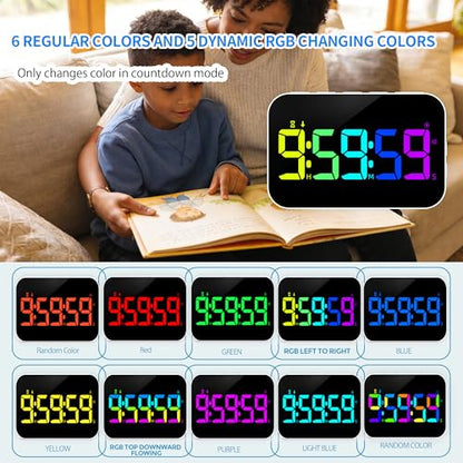Digital Timer for Classroom, Pomodoro & Kitchen, Rechargeable Magnetic Countdown Timer with Large LED Display, Loud Alarm, 3 Volume Levels, Vibration Mode & 3 Brightness Settings - style: Regular Version