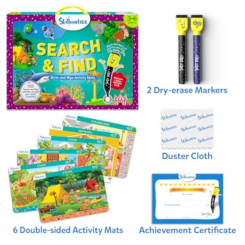 Skillmatics Search and Find Educational Game - Reusable Preschool Learning Activities, Perfect for Toddlers & Kids Who Love Toys, Art & Crafts, Builds Vocabulary, Gifts for Ages 3, 4, 5, 6 - style: 5. Search & Find