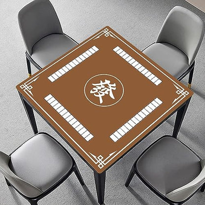 Mahjong Mat, 31.5 in x 31.5 in Mahjong Table Mat for Tile Game, Anti Slip and Noise Reduction Table Cover for Poker Card Board and Dominoes(Brown) - color: B-brown