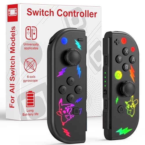 FFSTARYM Compatible with Nintendo Switch Controller, Upgraded Switch Controllers for Switch/Lite/OLED, with/Dual Vibration/Motion/Wake-up/Screenshot (Gray Gradient Glow)