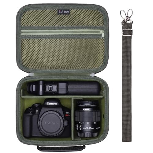 Small Camera Case Bag for Canon EOS Rebel T7/R50//R100 DSLR Camera Green | Hard Carrying Travel Case for Canon EOS Rebel T7/R50//R100/R6 Mark II/R8/R6 Mark III/R50 V/T6/R10/R5 Mark II DSLR SLR Camera - color: Green, size: Small