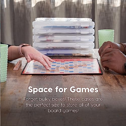 IRIS USA Board Game Storage |Made in USA| Slim Craft Case (10-Pack) - Clear | Fits 8.5" x 11" & A4 Paper, Organizers with Built-In Handle & Snap-Tight Lids, Containers for Puzzles, Art & Scrapbooking - size: 10 Pack