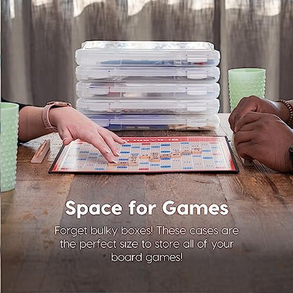 IRIS USA Board Game Storage |Made in USA| Slim Craft Case (10-Pack) - Clear | Fits 8.5" x 11" & A4 Paper, Organizers with Built-In Handle & Snap-Tight Lids, Containers for Puzzles, Art & Scrapbooking - size: 10 Pack