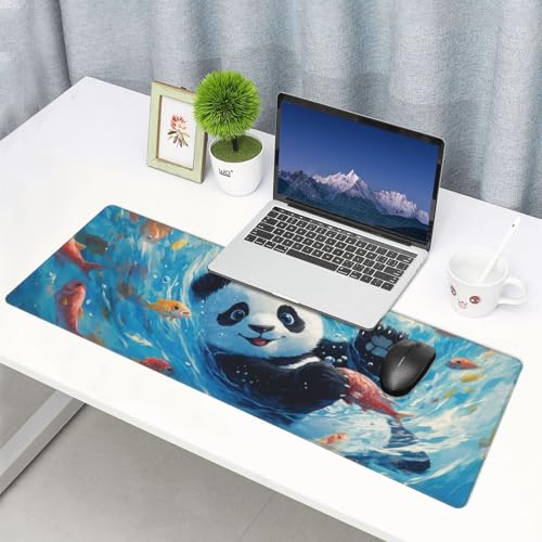 Cute Panda Mouse Pad XL Large Mousepad Non Slip Rubber Base Desk Mat for Laptop Computer Gaming 31.5" X 12" - color: Cute Panda