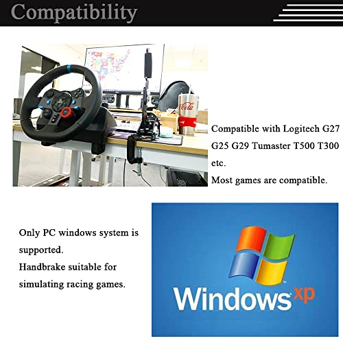 Supllueer USB Handbrakes, 14Bit PC Handbrake with Clamp Only PC Windows Systems with Simulation Racing Games fit for G25 G27 G29 T500,FANATECOSW Dirt Rally Windows