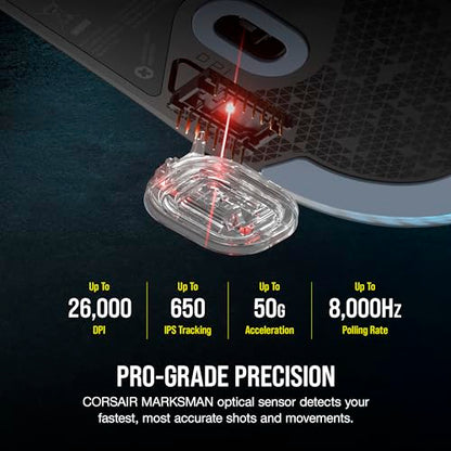 Corsair M75 Wired RGB Lightweight FPS Gaming Mouse – 26,000 DPI – Swappable Side Buttons – PC – Black - color: Black, style: Wired Mouse
