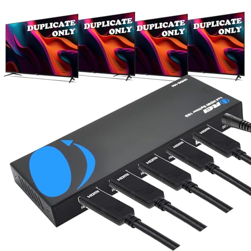 OREI UltraHD 4K HDMI @ 60 Hz 1x4 HDMI Splitter – HDMI Splitter 1 in 4 Out 4:8-Bit, HDMI 2.0, HDCP 2.0, 18Gbps, EDID Management, Mirror Displays – UHDS-104 | OREI UltraHD 1x4 HDMI Splitter – 4K@60Hz HDMI Splitter 1 in 4 Out With 8-Bit, HDMI 2.0, HDCP 2.0,