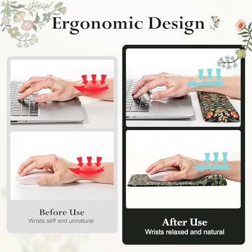 iLeadon Mouse Pad Set, Non Slip Desk Mat with Keyboard Wrist Rest | Soft Mouse Pad with Wrist Support and Coaster for Women Home Office, Gaming Desk Mat with Comfortable Keyboard Pad, Black - color: Black