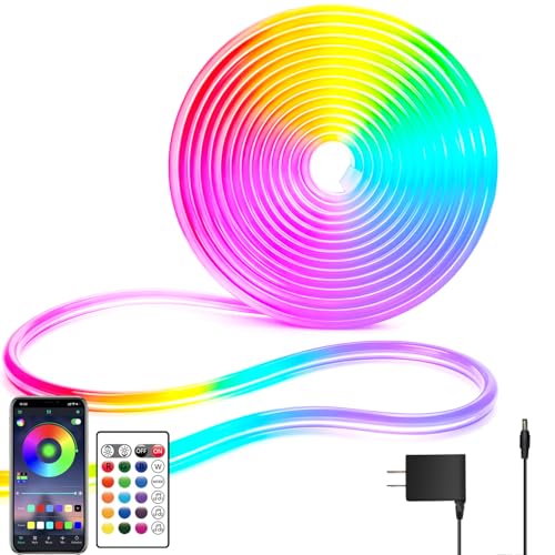 segrass 16.4ft RGB LED neon Rope Lights LED neon Strip Lights Waterproof Flexible Neon LED Strip Lights,Led Lights for Bedroom - size: 16.4FT