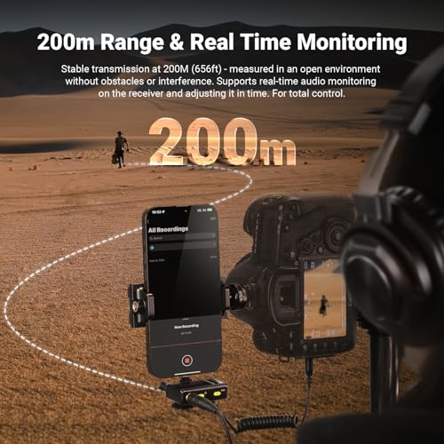 NEEWER CM28 Wireless Lavalier Microphone, Smart Noise Cancelling Lav Mic, 48KHz/16Bit 9hrs Uncompressed Recording, 200m Range, 4GB Storage for iPhone, Android, Camera, 1 RX + 2 TX + Charging Case - style: CM28 Set