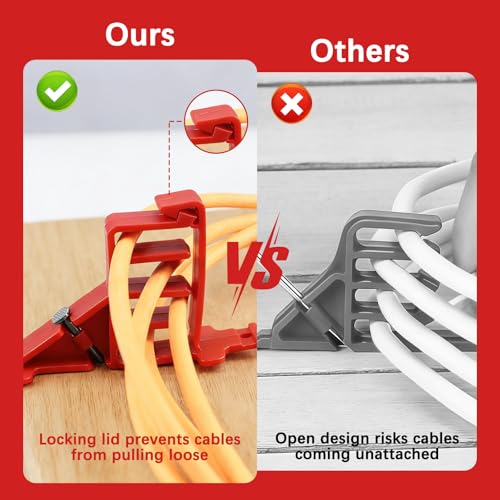 40PCS Multi Cable Staples,Non-Metalic Cable Staple Clips with Steel Nails,Insulated Plastic Wire Stackers for Easy & Tidy Electrical Wire Management