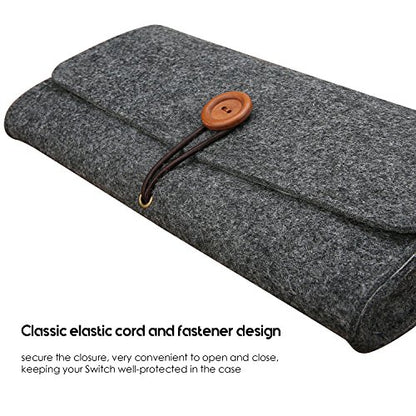 ProCase Carrying Case for Nintendo Switch OLED/Switch, Travel Pouch - Grey | Slim Felt Travel Pouch with 5 Game Card Slots, Soft Lining and Elastic Closure for Nintendo Switch OLED 2021 and Switch 2017