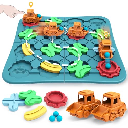 Kids Toys STEM Board Games - Logical Road Builder Brain Teasers Puzzles for 3 4 5 6 7 Year Old Boys Girls, Educational Montessori Birthday Gifts for Ages 4-8 Preschool Classroom Learning (32 PCS)