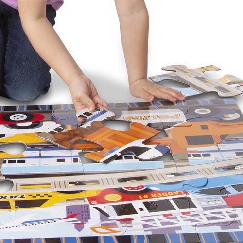 Melissa & Doug Traffic Jam Jumbo Floor Puzzle (24 Pieces, 2 x 3 Feet), Vehicle-Themed Jigsaw Puzzle for Preschoolers and Kids Ages 3+ - FSC Certified - size: 11.65 x 9.25 x 3.05, style: Traffic Jam Floor Puzzle - 24 Pieces