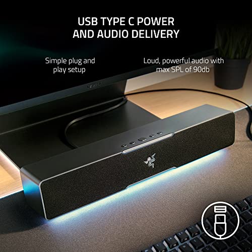 Razer Leviathan V2 X, PC Soundbar with Full-Range Drivers, Black | Compact Design, Chroma RGB, USB-C, Bluetooth 5.0, for PC, Laptop, Smartphones, Tablets & Nintendo Switch - color: Black, size: V2 X