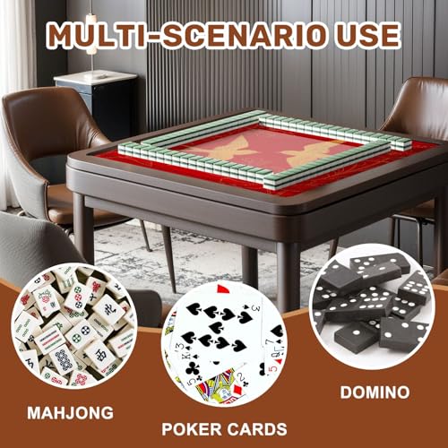 Mahjong Mat 31.5" x 31.5" Elegant Chinese Oriental Elegant Swallow Bird Peony Flower Golden line Non-Slip Noise Reduction Mahjong Tiles Table Cover for Dominoes Poker Card Board and Tile Games - color: Color3