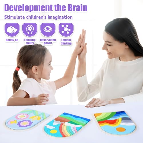 Jigsaw for Baby Boys,Wooden Puzzles for Toddlers 3-5,Toddler Puzzles | Boys Girls Birthday Gift for Kids Ages 4-6, Toddler Puzzles Montessori Toys for 3 Year Old, Great Gifts for 3+ Year Olds