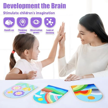 Jigsaw for Baby Boys,Wooden Puzzles for Toddlers 3-5,Toddler Puzzles | Boys Girls Birthday Gift for Kids Ages 4-6, Toddler Puzzles Montessori Toys for 3 Year Old, Great Gifts for 3+ Year Olds