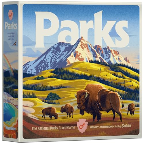 Keymaster Games Parks Base Camp | Beautiful Strategy Game for Families, Adults or Solo | Best Board Game for Nature, Outdoors, and Hiking | The US National Parks Game | Ages 10+ | 1-5 Players - style: 2nd Edition | Base Camp