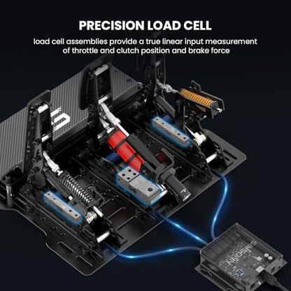 SIMSONN PRO X Ultra Sim Racing Pedals PC Racing Simulator Load Cell HE Hydraulic Pedals Support Haptic Reactor (PRO X Ultra P3-H3-Plate) - color: PRO X Ultra P3-H3-Plate